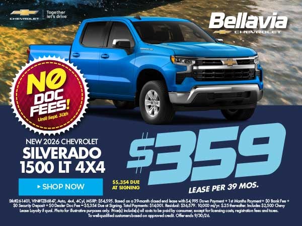 New 2026 Chevrolet Silverado 1500 LT 4x4 $359/39 Month Lease