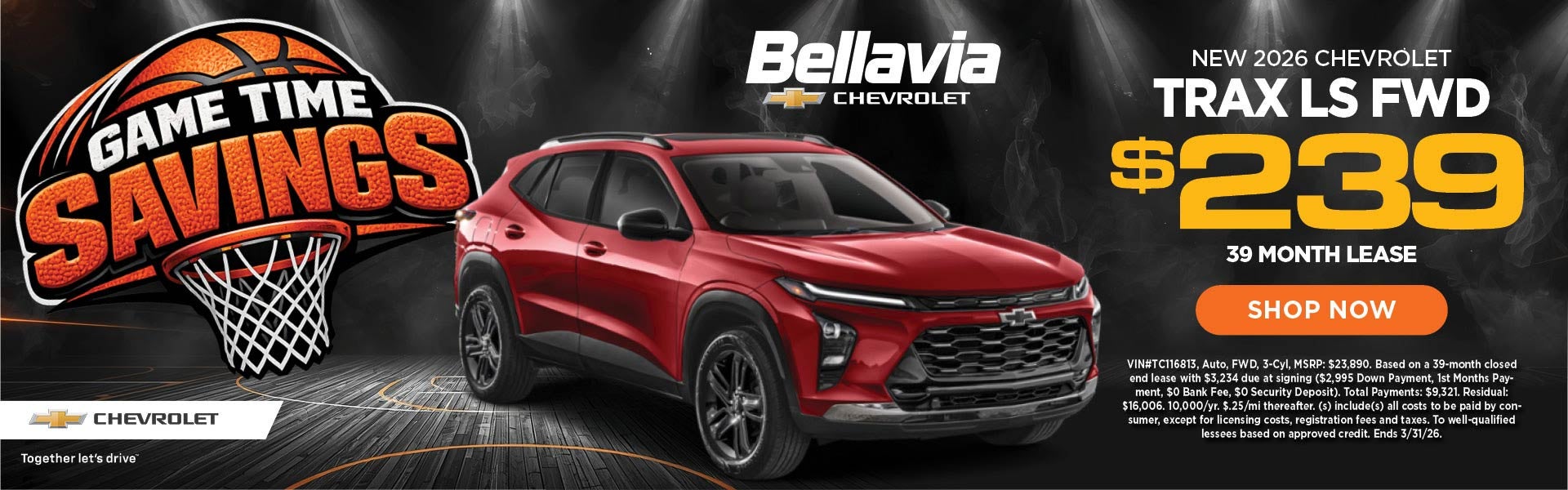 New 2026 Chevrolet Trax LS FWD $239/39 Month Lease 