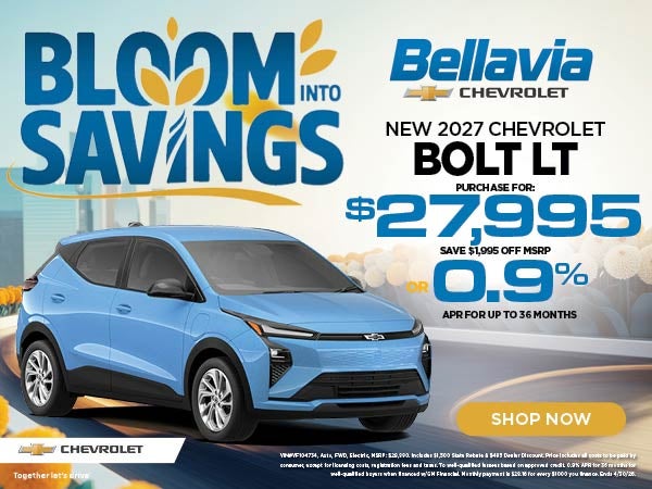 New 2027 Chevrolet Bolt LT Buy for $27,995 Save $1,995 Off