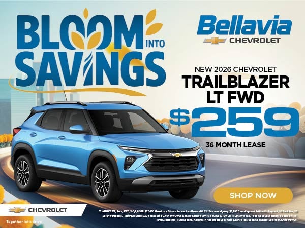 New 2026 Chevrolet Trailblazer LT FWD $259/36 Month Lease 