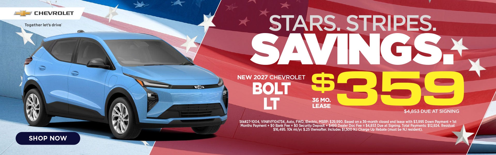New 2027 Chevrolet Bolt LT $359/36 Month Lease