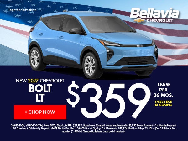New 2027 Chevrolet Bolt LT $359/36 Month Lease