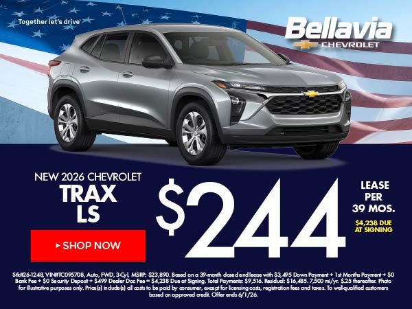 New 2026 Chevrolet Trax LS $244/39 Month Lease