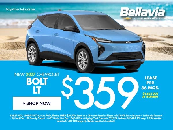 New 2027 Chevrolet Bolt LT $359/36 Month Lease