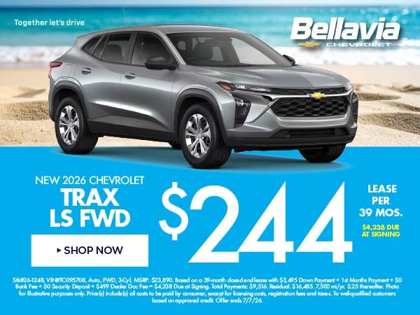 New 2026 Chevrolet Trax LS $244/39 Month Lease