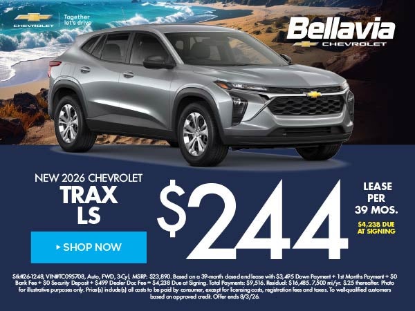 New 2026 Chevrolet Trax LS $244/39 Month Lease