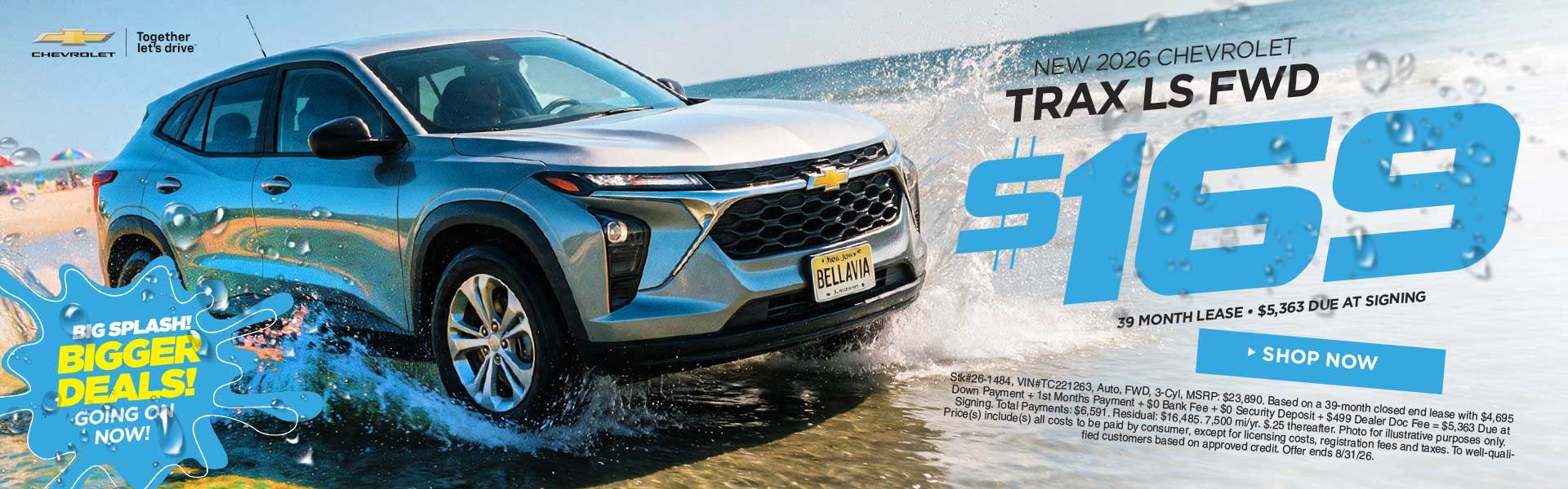 New 2026 Chevrolet Trax LS FWD $169/39 Month Lease