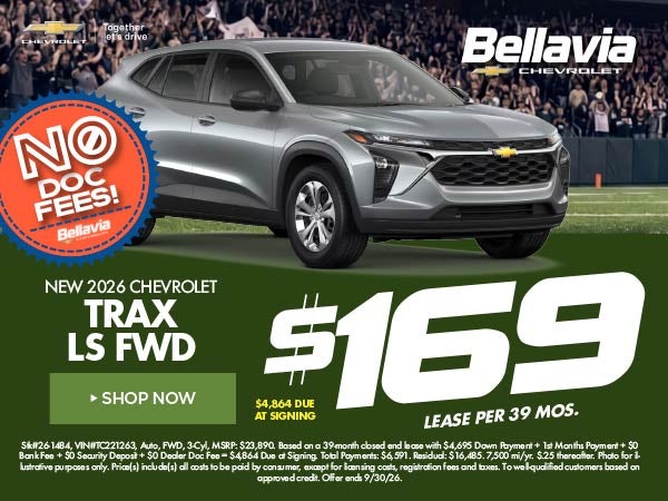  New 2026 Chevrolet Trax LS FWD $169/39 Month Lease