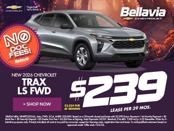 New 2026 Chevrolet Trax LS FWD $239/39 Month Lease